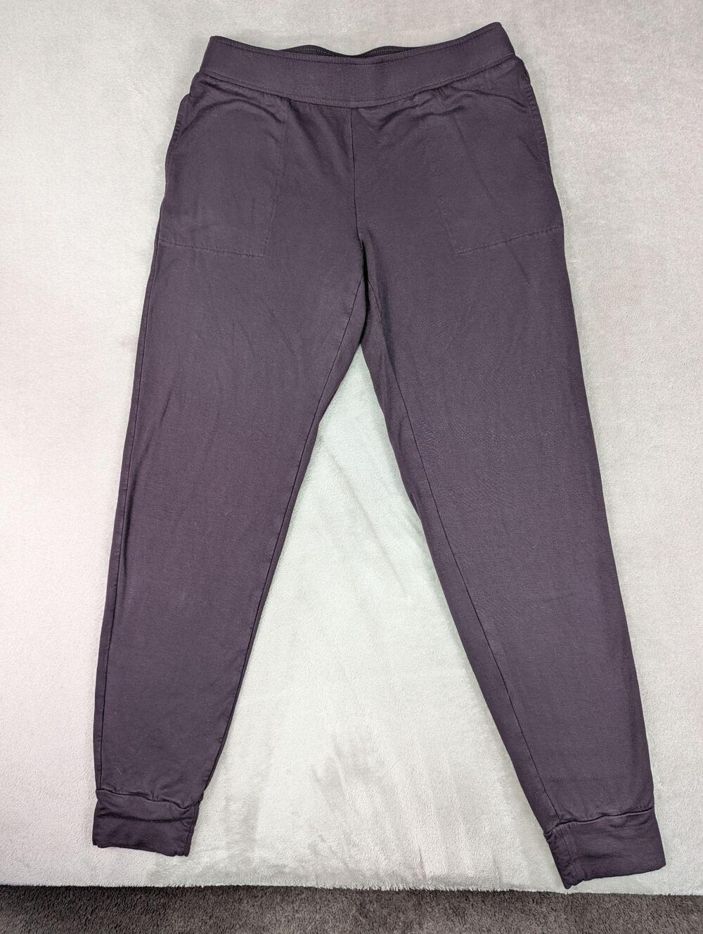 Pure Jill Jogger Pants Womens Small Purple Knit Elastic Waist Cuffed Lounge